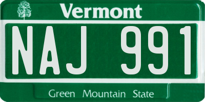 VT license plate NAJ991