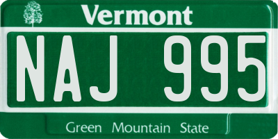 VT license plate NAJ995