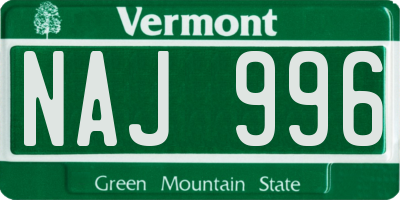 VT license plate NAJ996