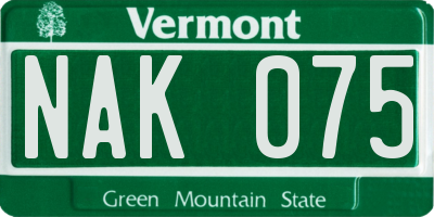 VT license plate NAK075