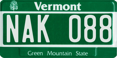 VT license plate NAK088