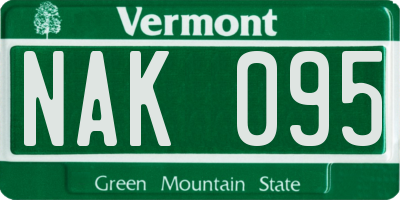 VT license plate NAK095