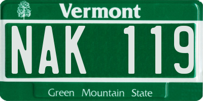 VT license plate NAK119