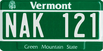 VT license plate NAK121