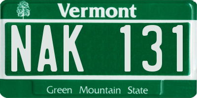 VT license plate NAK131