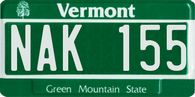 VT license plate NAK155