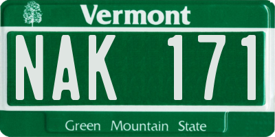 VT license plate NAK171