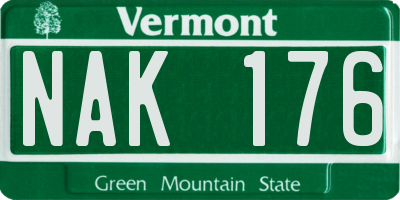 VT license plate NAK176