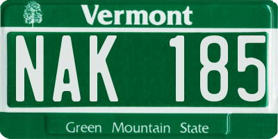 VT license plate NAK185
