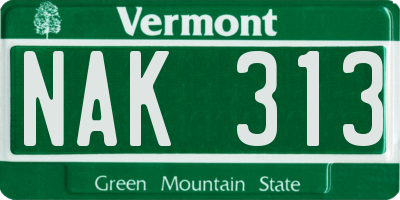 VT license plate NAK313