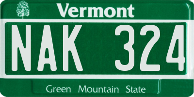 VT license plate NAK324