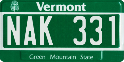 VT license plate NAK331