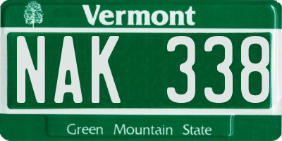 VT license plate NAK338