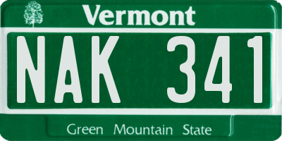 VT license plate NAK341