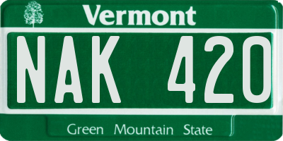 VT license plate NAK420