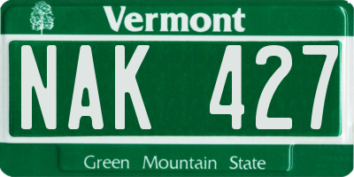 VT license plate NAK427