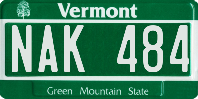 VT license plate NAK484