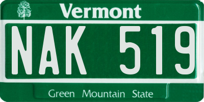 VT license plate NAK519