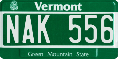 VT license plate NAK556