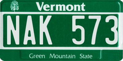 VT license plate NAK573