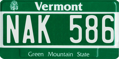 VT license plate NAK586