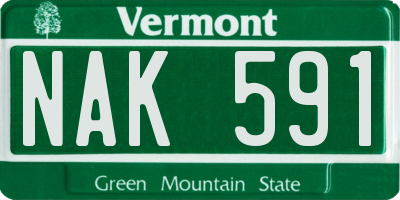 VT license plate NAK591