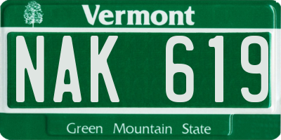 VT license plate NAK619