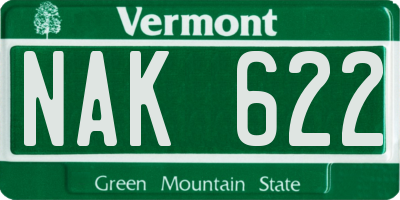 VT license plate NAK622