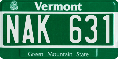 VT license plate NAK631