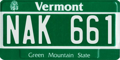 VT license plate NAK661