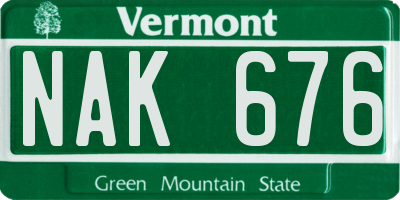 VT license plate NAK676