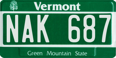 VT license plate NAK687