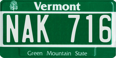 VT license plate NAK716