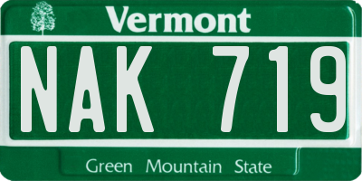VT license plate NAK719
