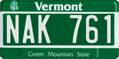 VT license plate NAK761