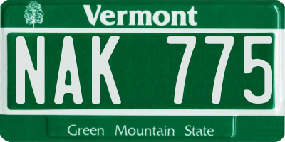 VT license plate NAK775