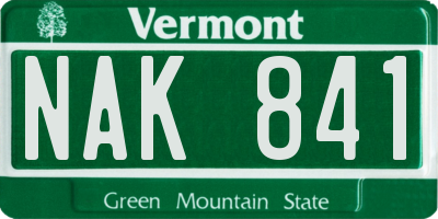 VT license plate NAK841
