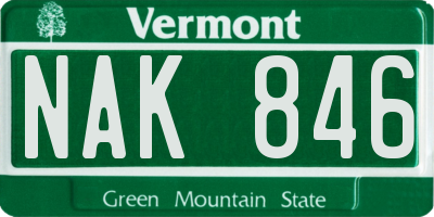 VT license plate NAK846