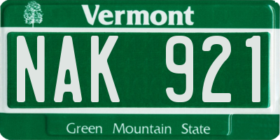 VT license plate NAK921