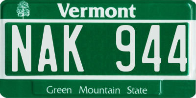 VT license plate NAK944