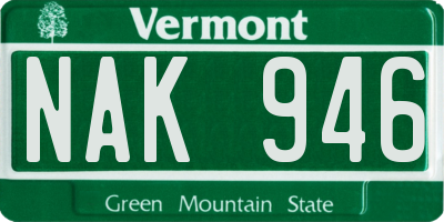 VT license plate NAK946