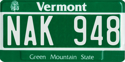 VT license plate NAK948