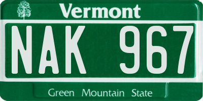 VT license plate NAK967