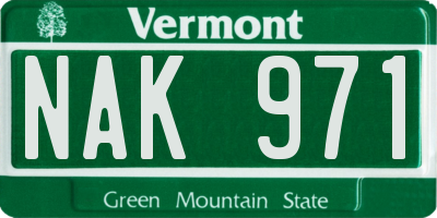 VT license plate NAK971