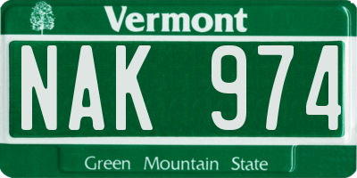 VT license plate NAK974