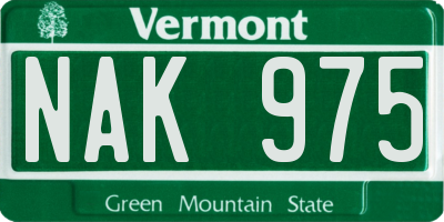 VT license plate NAK975