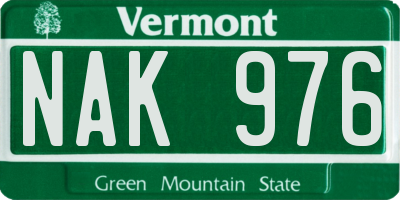 VT license plate NAK976