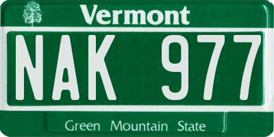 VT license plate NAK977