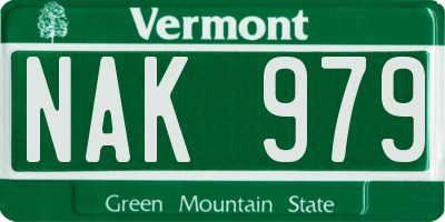 VT license plate NAK979