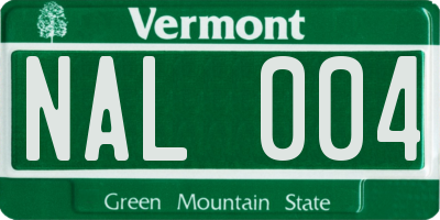 VT license plate NAL004